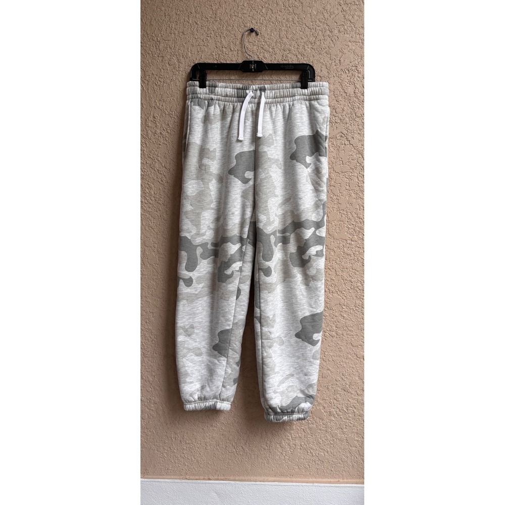 No Boundaries Kids Gray Camo Faux Shearling Lined Sweatpants Size M 8-10